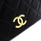 CHANEL Matelassé Shoulder Bag Leather Black Gold Hardware