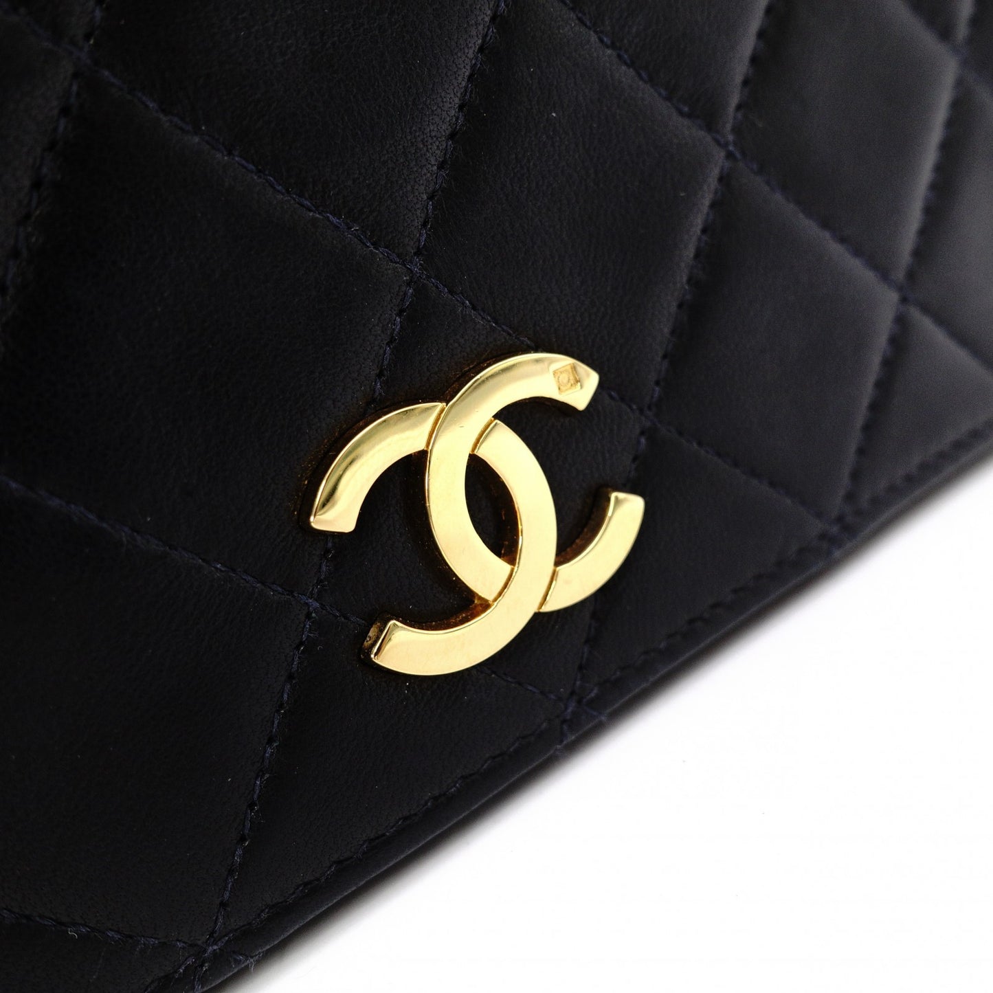 CHANEL Matelassé Shoulder Bag Leather Black Gold Hardware