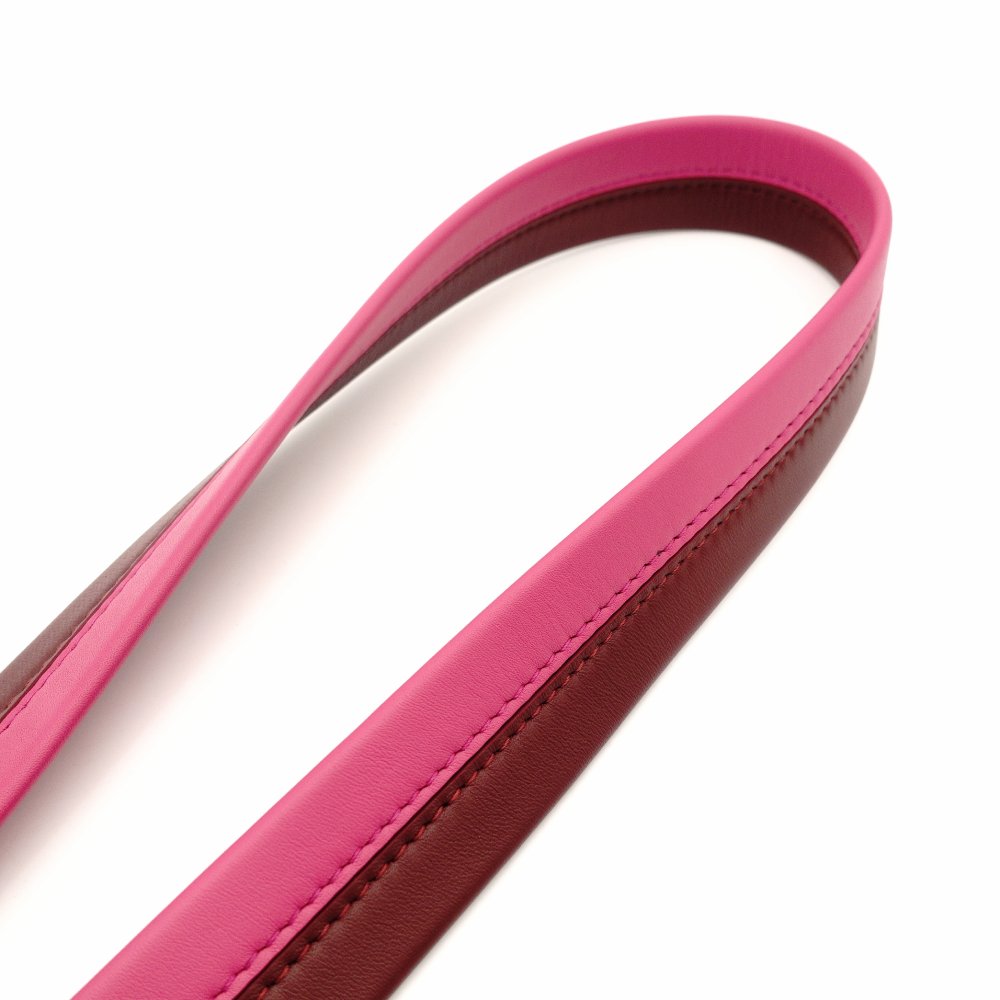 Louis Vuitton Signature Strap Pink × Burgundy Leather Gold Hardware Cluny BB 7-10-1029