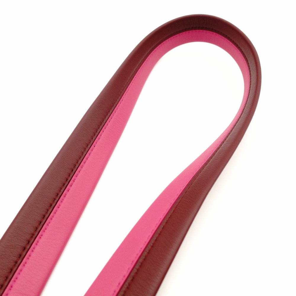 Louis Vuitton Signature Strap Pink × Burgundy Leather Gold Hardware Cluny BB 7-10-1029