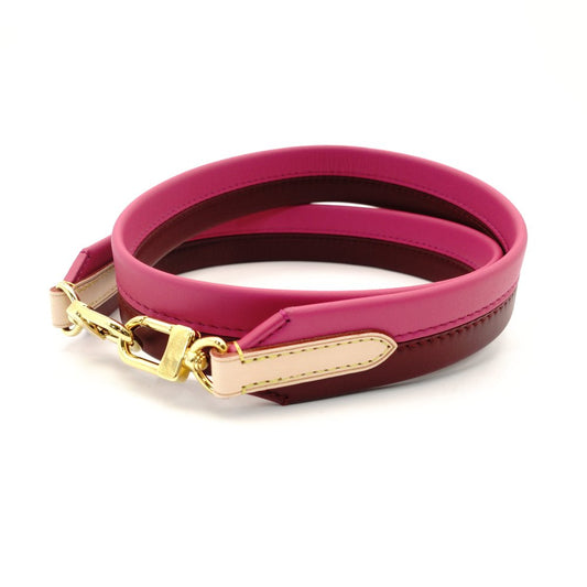Louis Vuitton Signature Strap Pink × Burgundy Leather Gold Hardware Cluny BB 7-10-1029