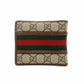 GUCCI Supreme Ophidia Compact Wallet Beige × Brown PVC Leather Mini Wallet Foldable Wallet 7-10-338