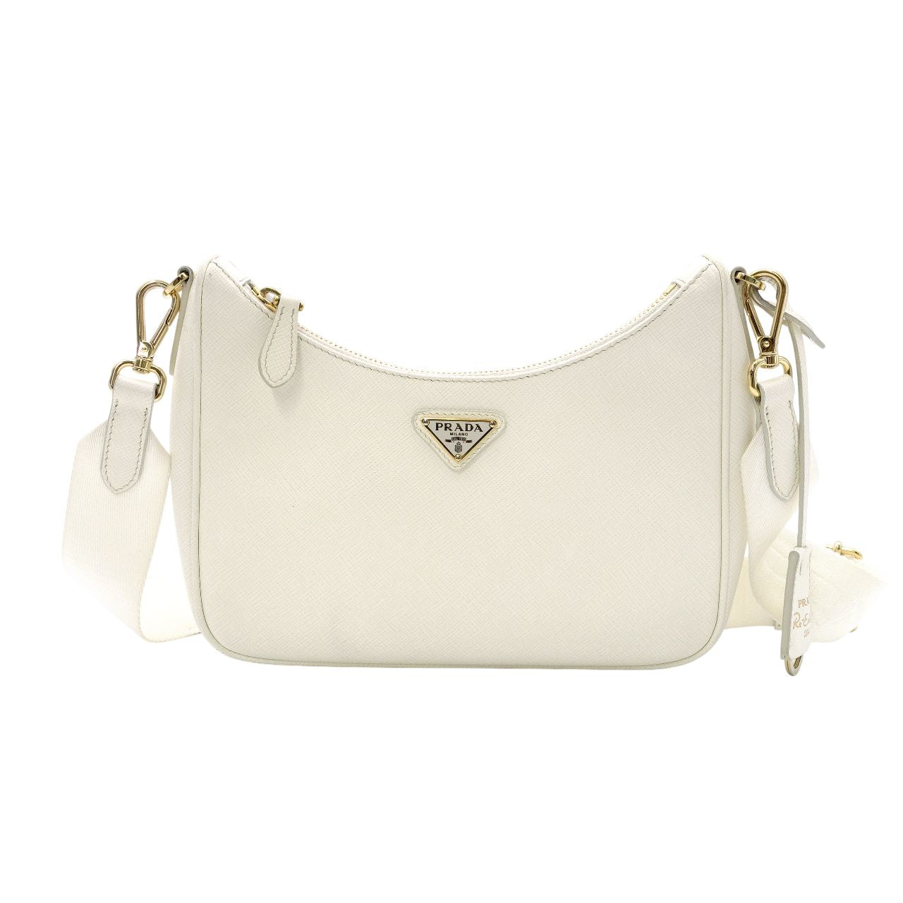 PRADA Re-Edition Shoulder Bag Leather White 2-Way
