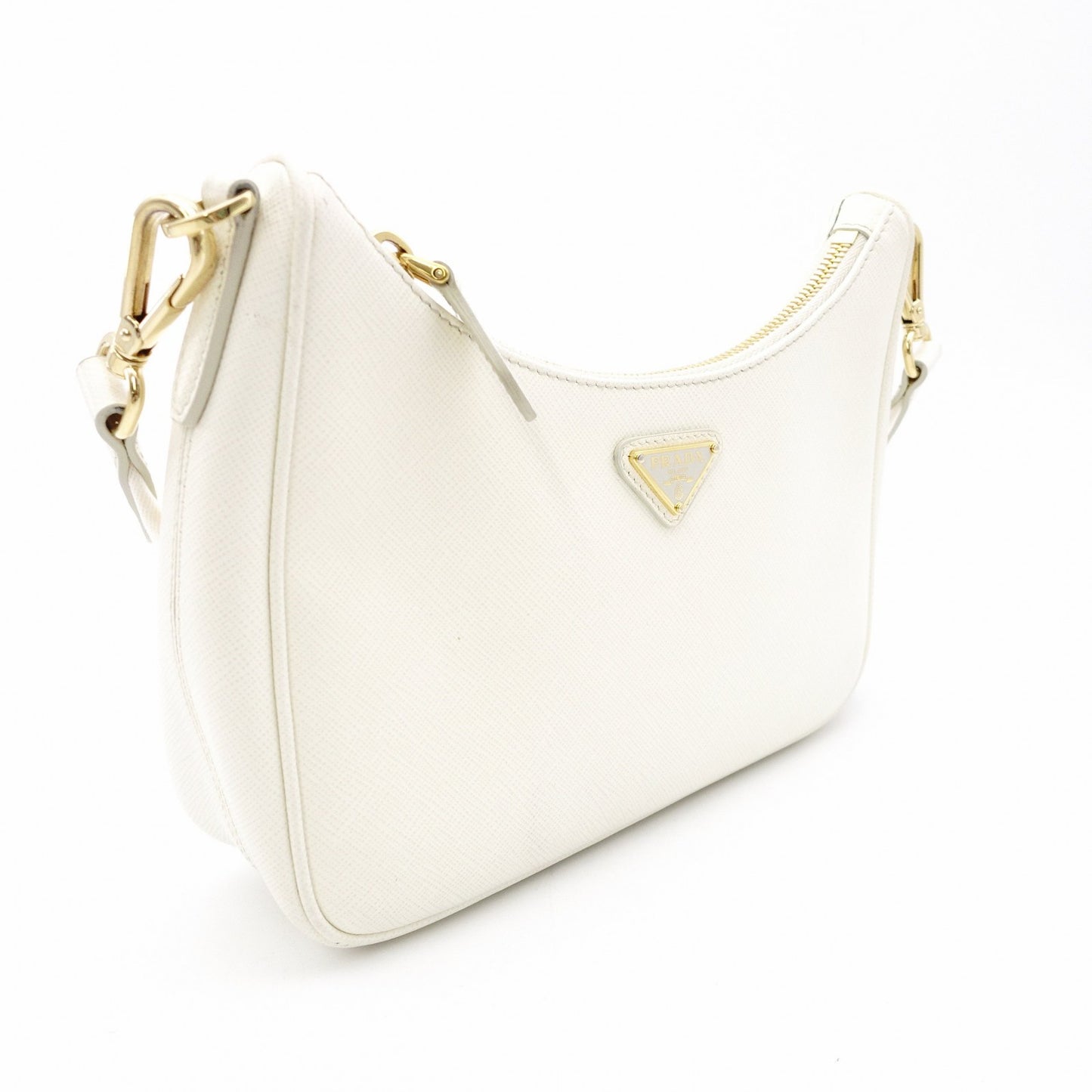 PRADA Re-Edition Shoulder Bag Leather White 2-Way