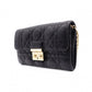 Christian Dior Miss Dior Chain Wallet, Long Wallet, Leather, Black with Gold Hardware