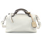 FENDI By the Way Medium Gray × Beige Leather 2-Way Handbag Shoulder 7-10-642