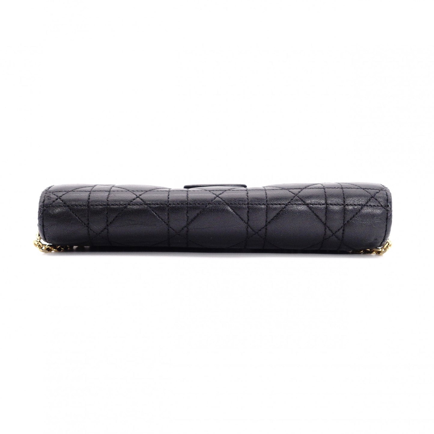 Christian Dior Miss Dior Chain Wallet, Long Wallet, Leather, Black with Gold Hardware