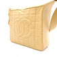 CHANEL Chocolate Bar Shoulder Bag, Leather, Beige, Vintage, Gold Hardware