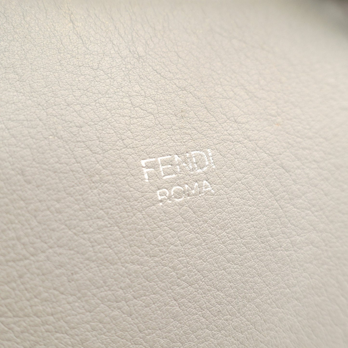 FENDI By the Way Medium Gray × Beige Leather 2-Way Handbag Shoulder 7-10-642