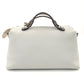 FENDI By the Way Medium Gray × Beige Leather 2-Way Handbag Shoulder 7-10-642