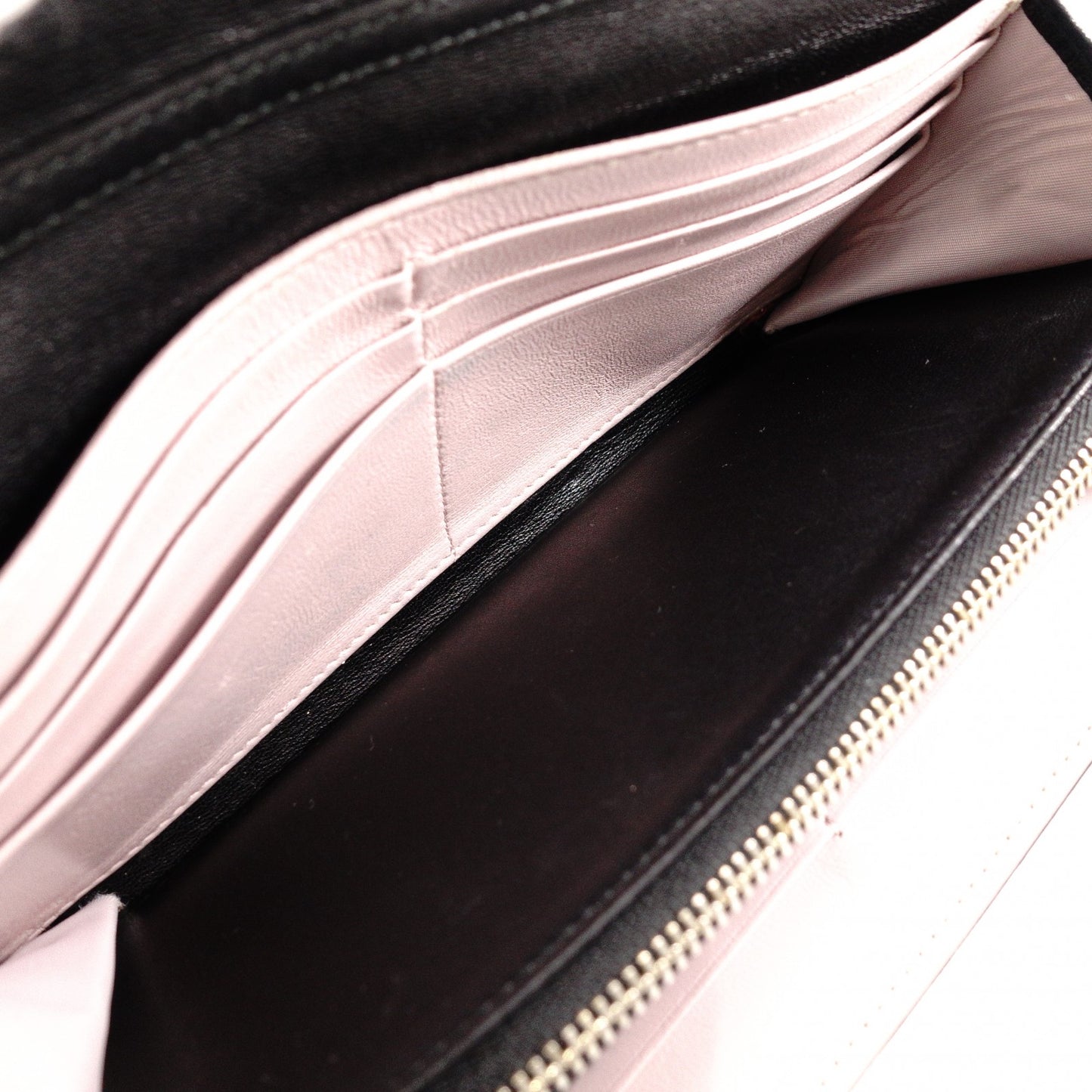 Christian Dior Miss Dior Chain Wallet, Long Wallet, Leather, Black with Gold Hardware