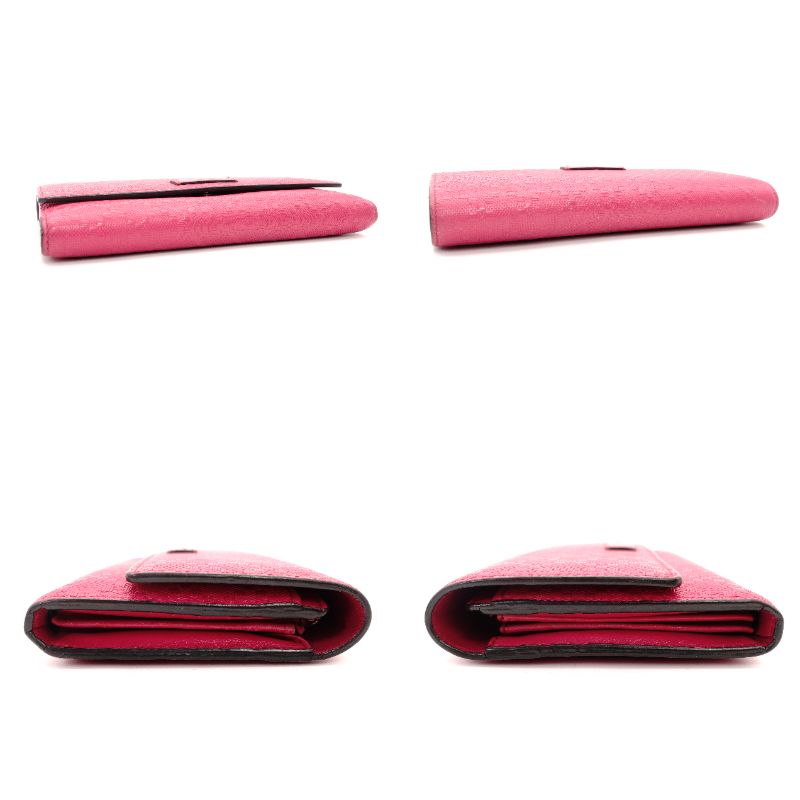 GUCCI Diamante Pink Leather Long Wallet with GG Logo, Box Included, Women's 7-10-919-2