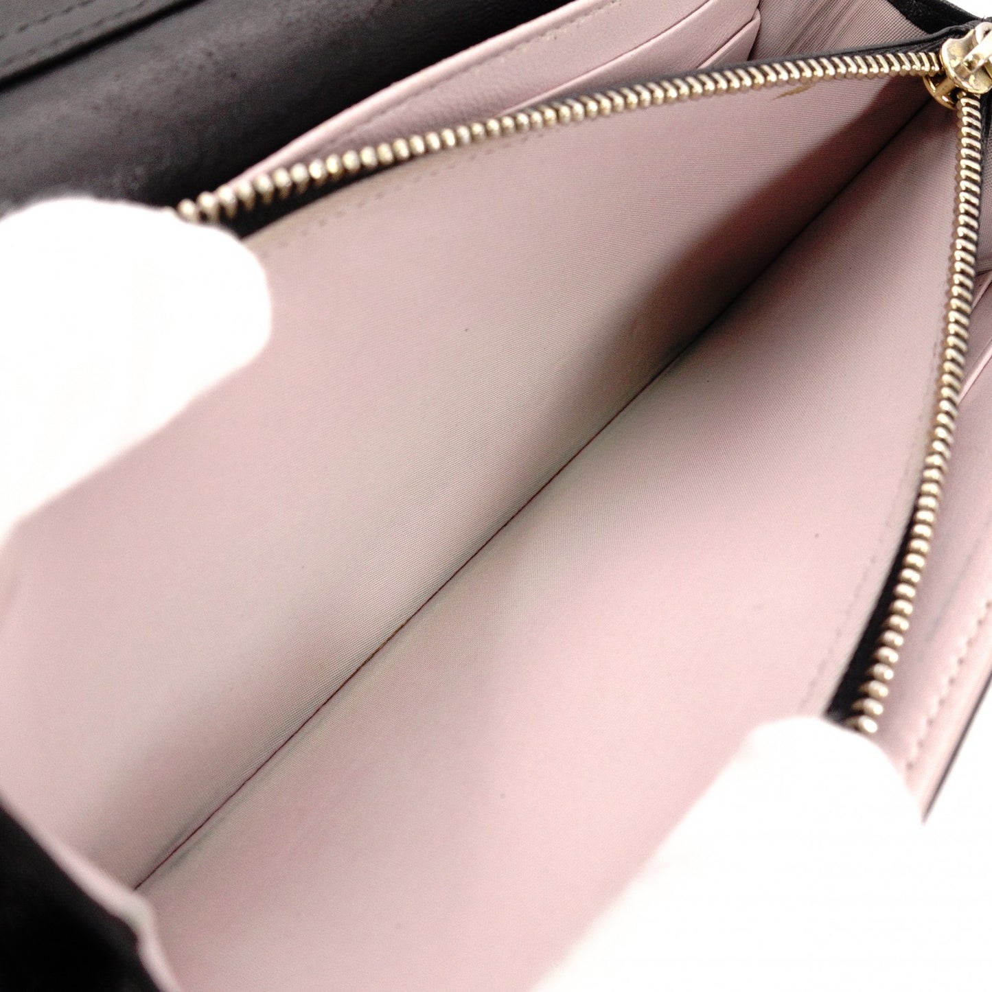 Christian Dior Miss Dior Chain Wallet, Long Wallet, Leather, Black with Gold Hardware