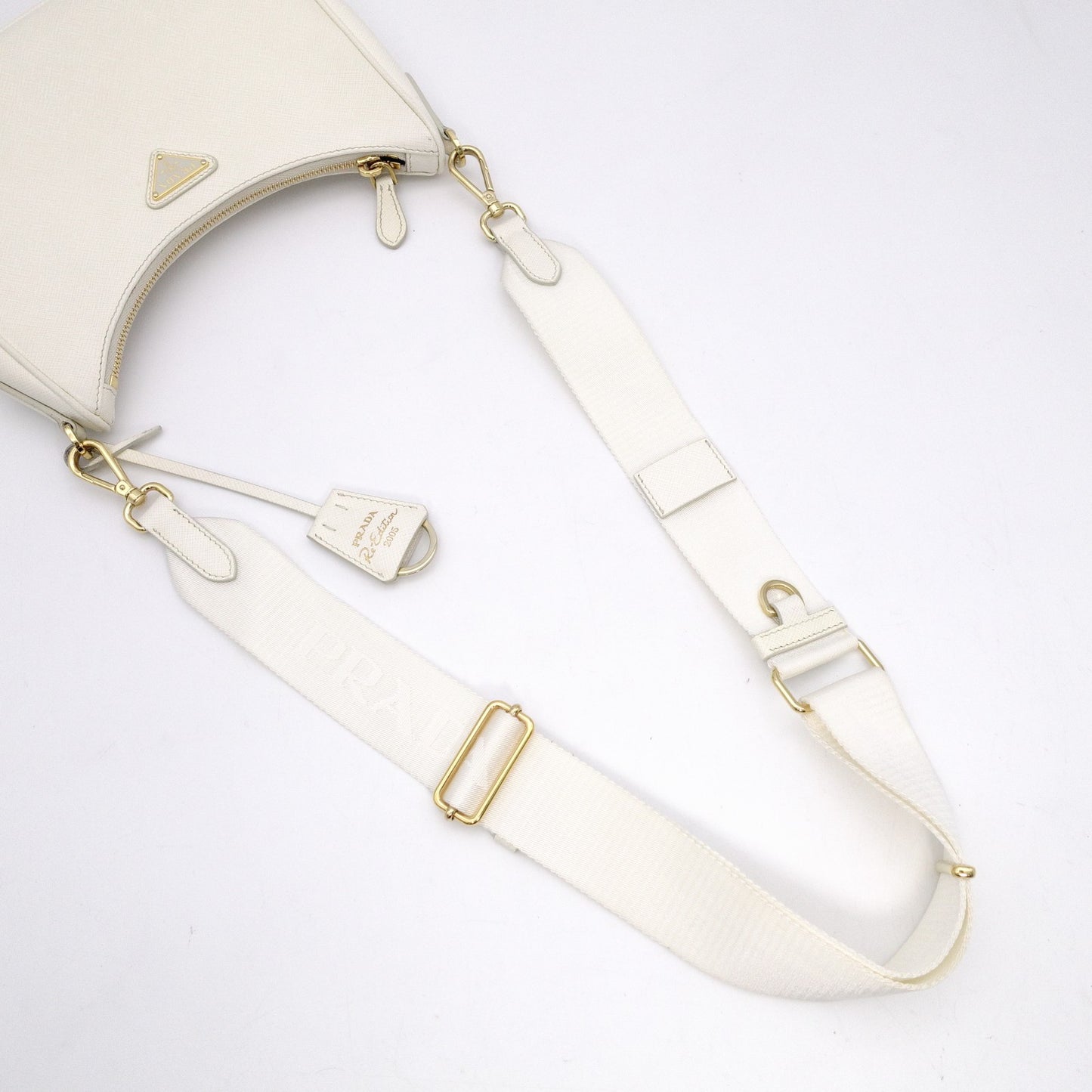PRADA Re-Edition Shoulder Bag Leather White 2-Way
