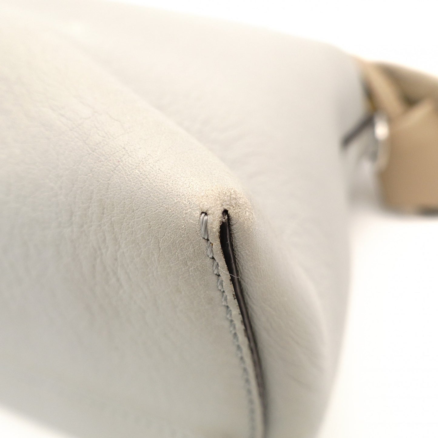 FENDI By the Way Medium Gray × Beige Leather 2-Way Handbag Shoulder 7-10-642