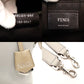 FENDI By the Way Medium Gray × Beige Leather 2-Way Handbag Shoulder 7-10-642