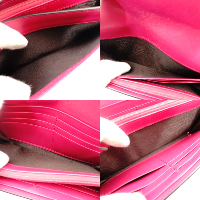 GUCCI Diamante Pink Leather Long Wallet with GG Logo, Box Included, Women's 7-10-919-2