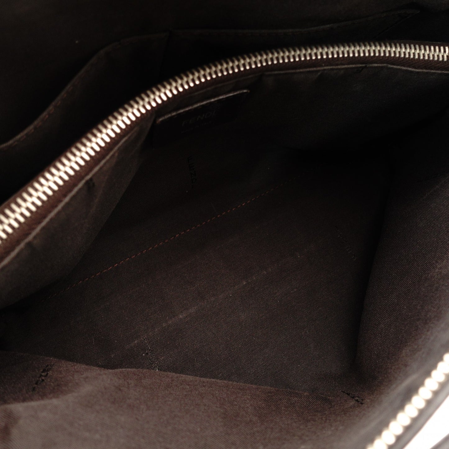 FENDI By the Way Medium Gray × Beige Leather 2-Way Handbag Shoulder 7-10-642