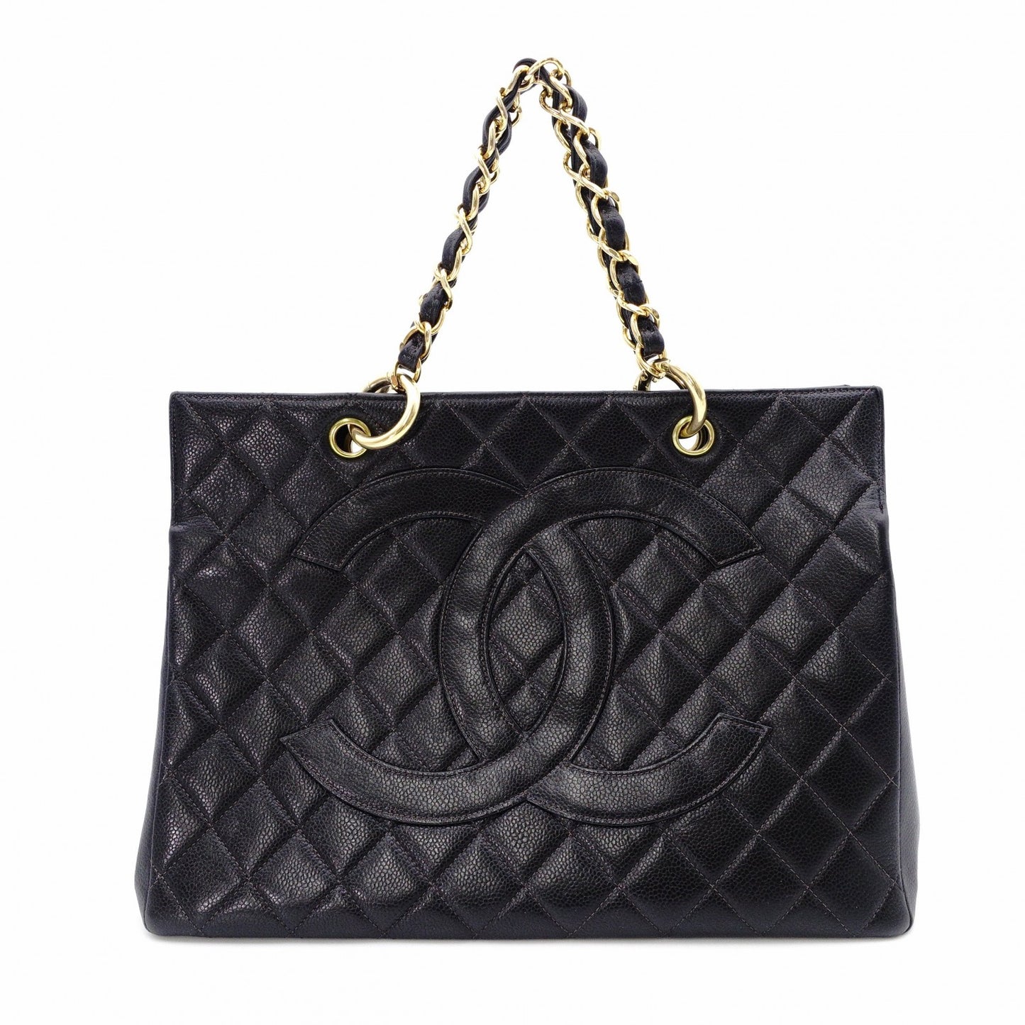 CHANEL Matelassé Shoulder Bag Leather Black Chain Gold Hardware