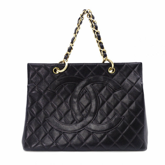 CHANEL Matelassé Shoulder Bag Leather Black Chain Gold Hardware