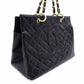 CHANEL Matelassé Shoulder Bag Leather Black Chain Gold Hardware