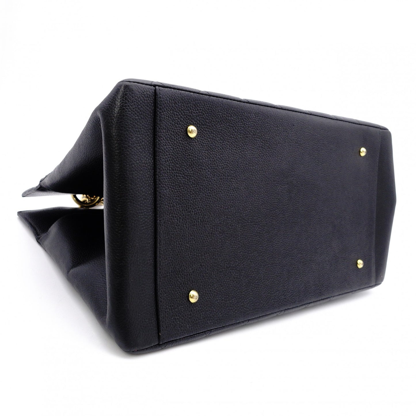 CHANEL Matelassé Shoulder Bag Leather Black Chain Gold Hardware