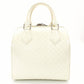 LOUIS VUITTON Damier Facet Speedy Cube PM White Patent Leather White Handbag 2-Way 7-5-685