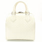 LOUIS VUITTON Damier Facet Speedy Cube PM White Patent Leather White Handbag 2-Way 7-5-685