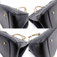 CHANEL Matelassé Shoulder Bag Leather Black Chain Gold Hardware