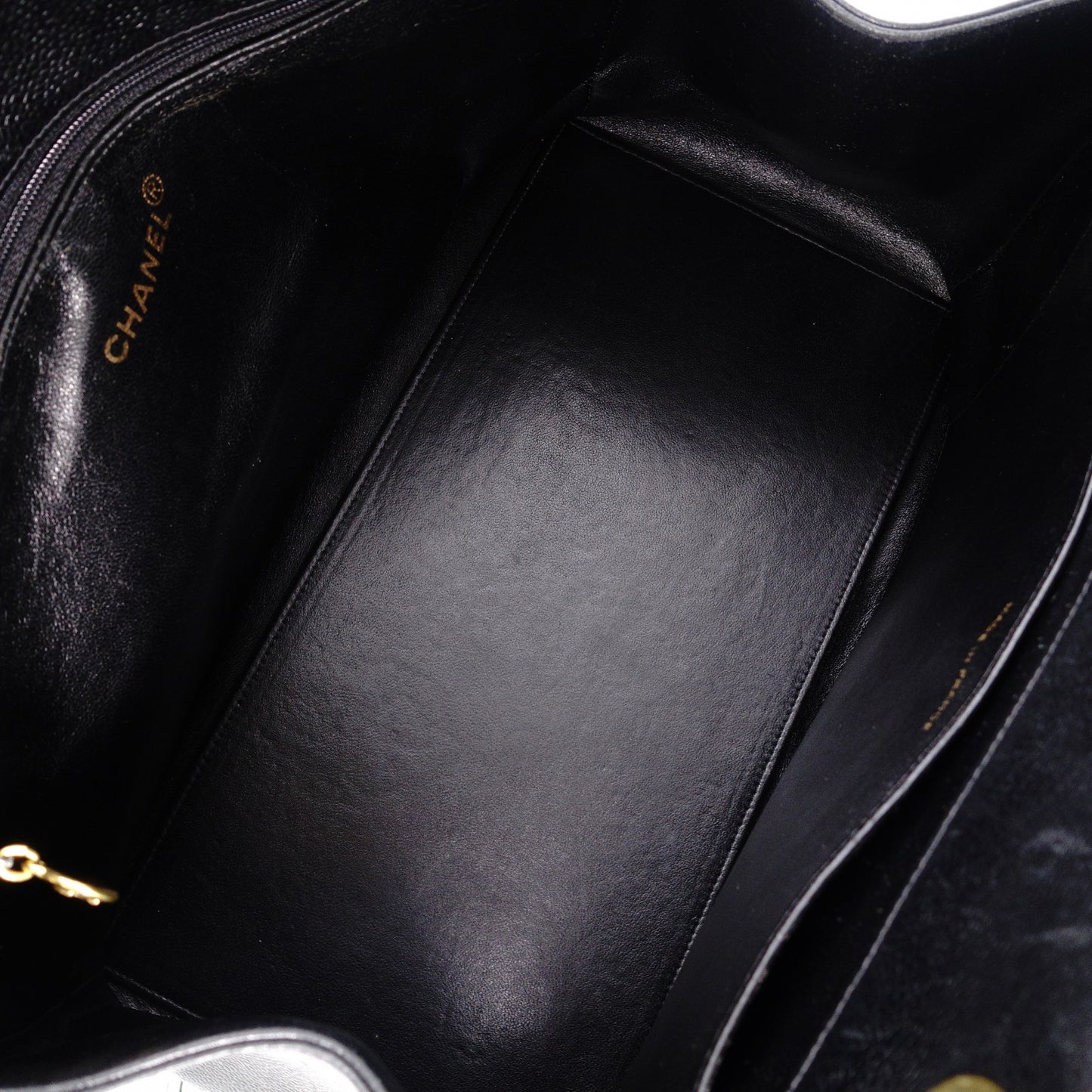 CHANEL Matelassé Shoulder Bag Leather Black Chain Gold Hardware