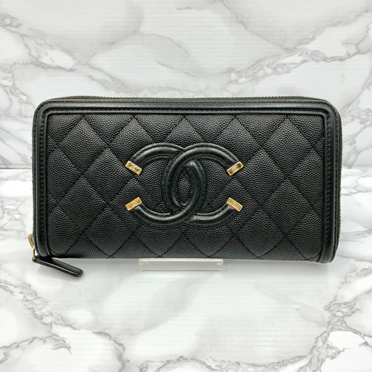 CHANEL Caviar Long wallet