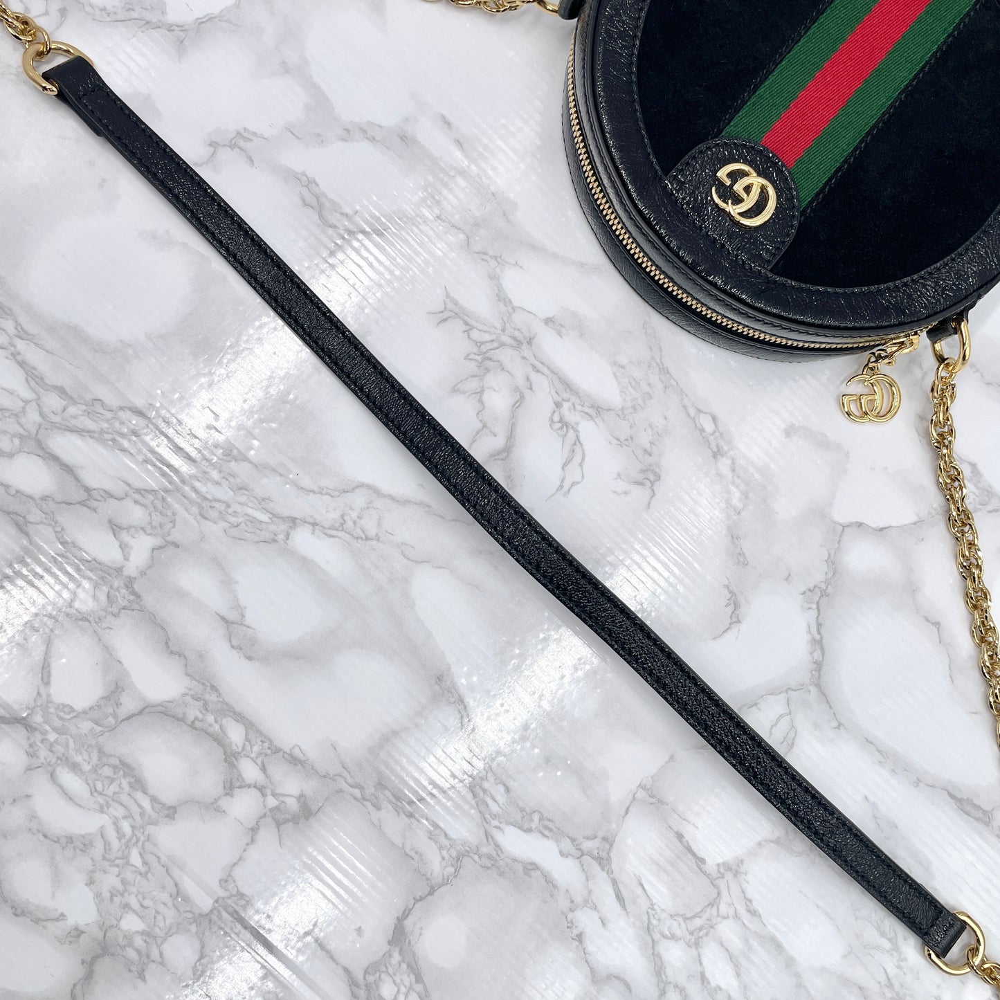 GUCCI Ophidia Suede Chain Shoulder Bag