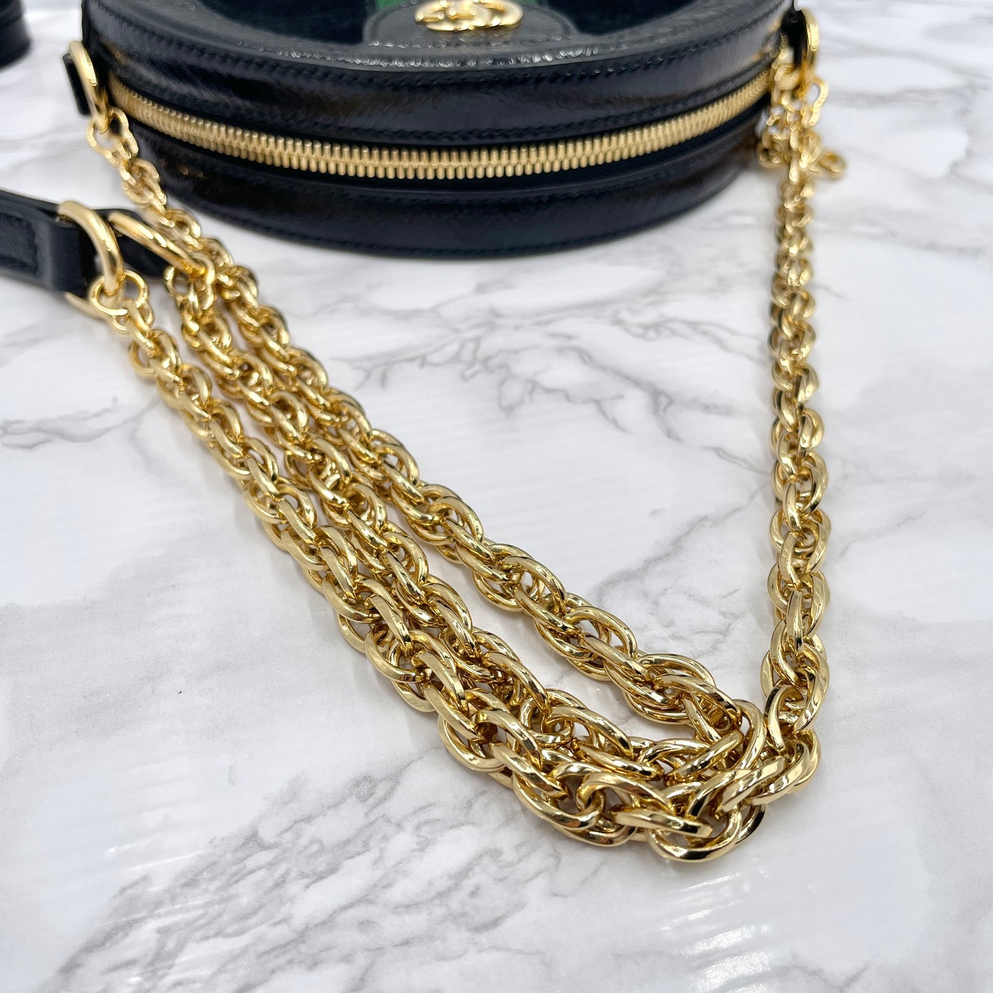 GUCCI Ophidia Suede Chain Shoulder Bag