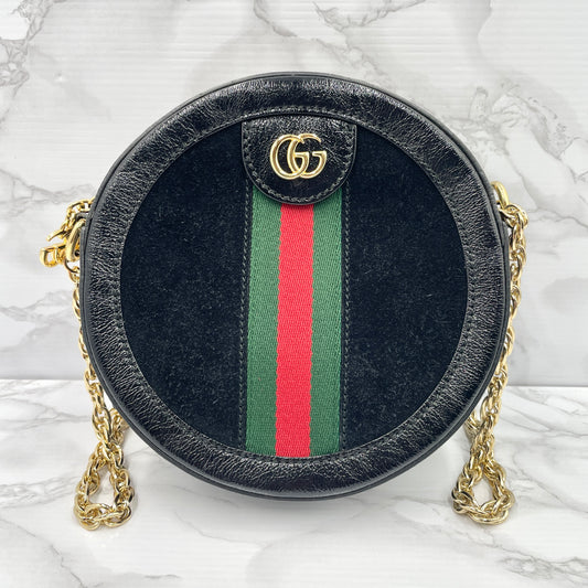 GUCCI Ophidia Suede Chain Shoulder Bag