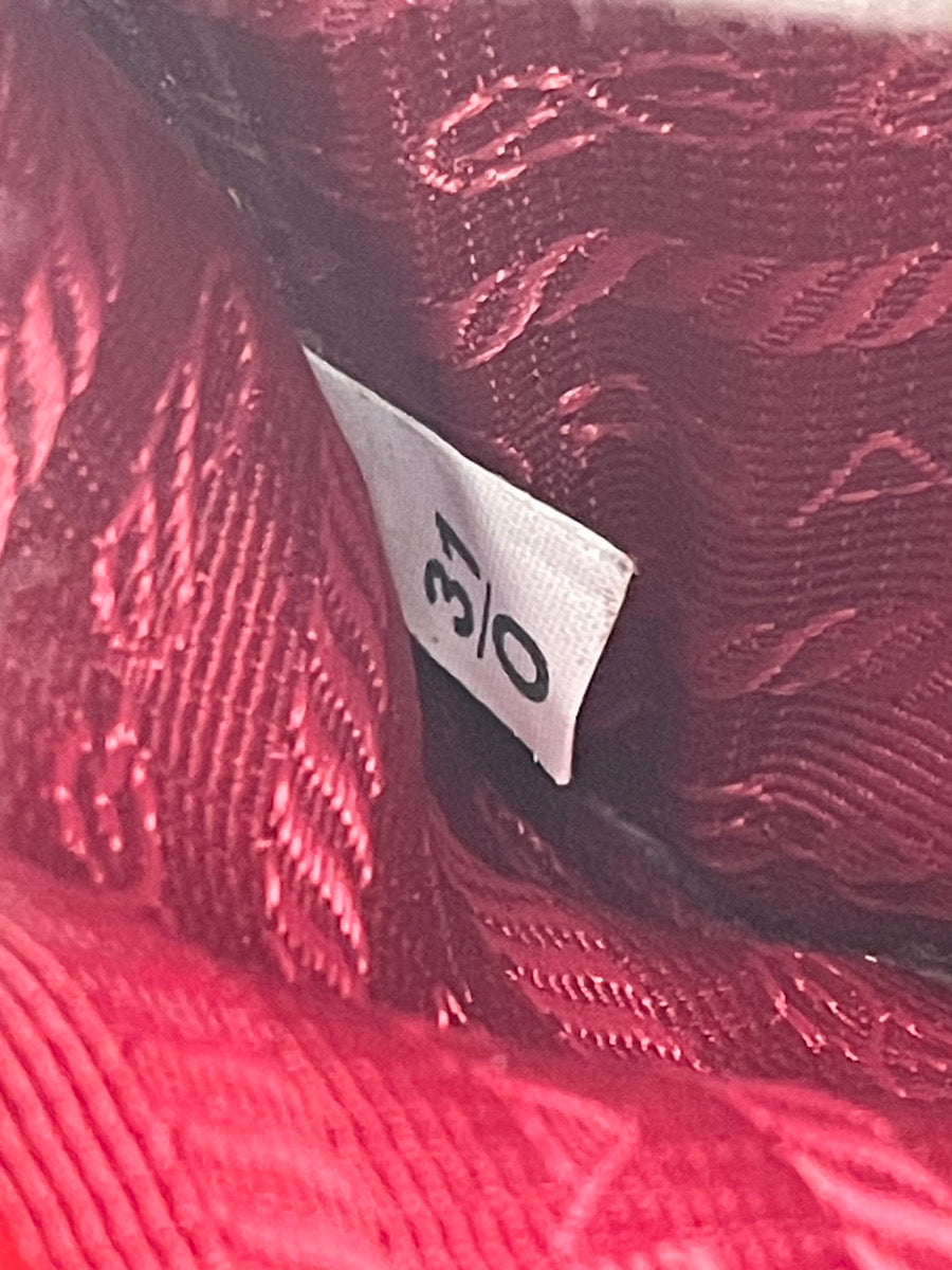 PRADA Diagram Chain Shoulder Bag Red Leather Silver Hardware Crossbody 7-10-721