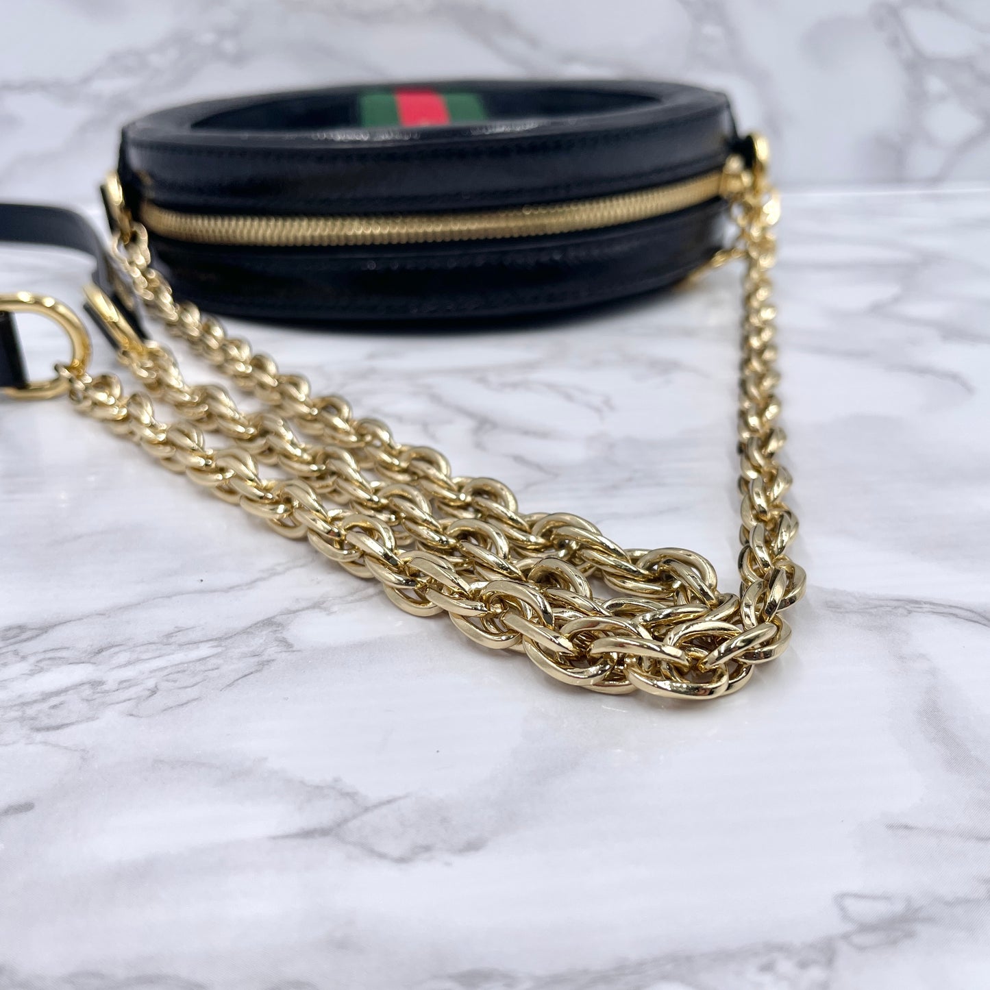 GUCCI Ophidia Suede Chain Shoulder Bag