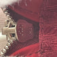 PRADA Diagram Chain Shoulder Bag Red Leather Silver Hardware Crossbody 7-10-721