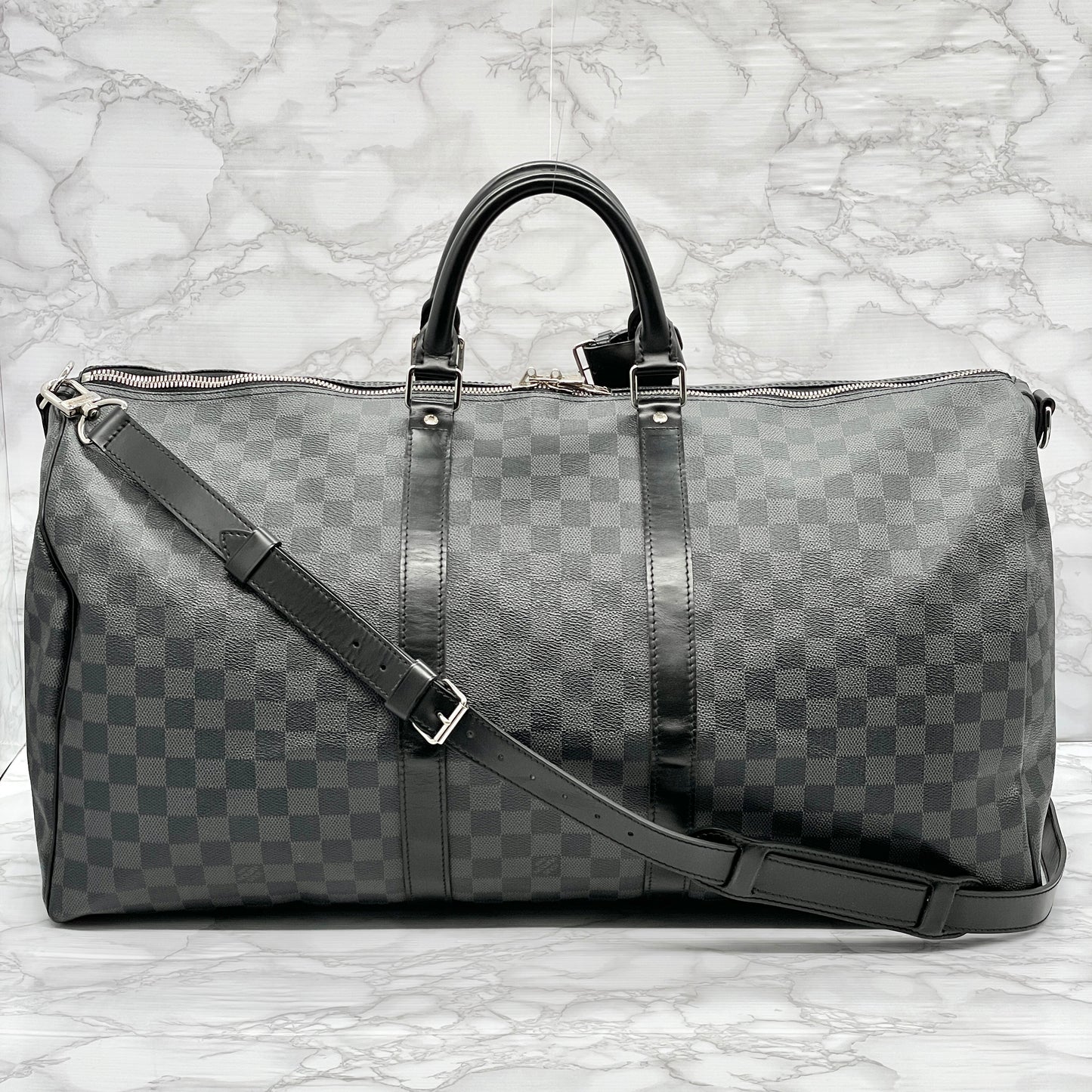 LOUIS VUITTON Graphite Keepall 55 Bandouliere