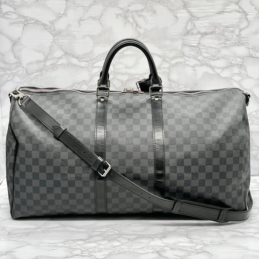 LOUIS VUITTON Graphite Keepall 55 Bandouliere