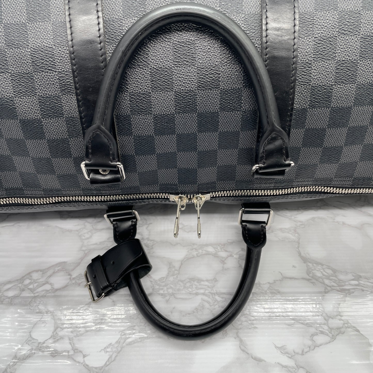 LOUIS VUITTON Graphite Keepall 55 Bandouliere