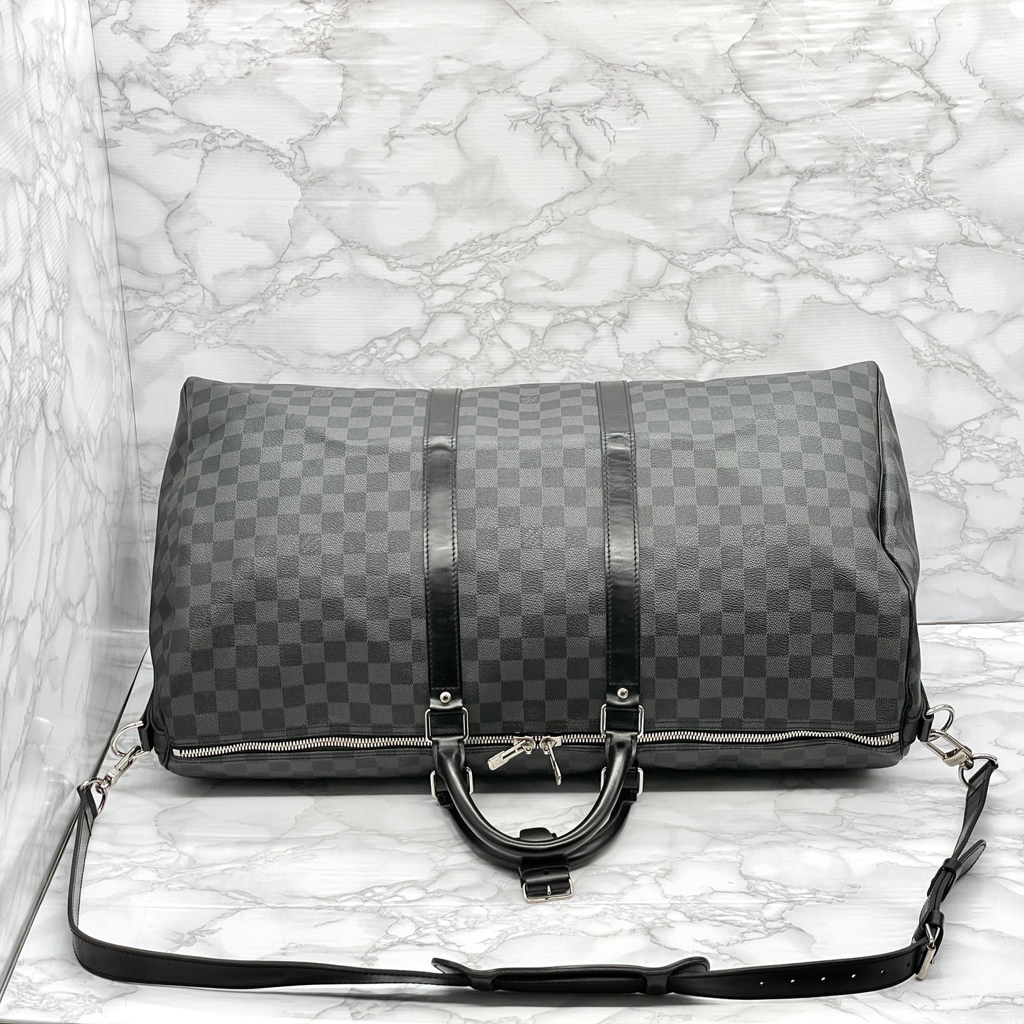 LOUIS VUITTON Graphite Keepall 55 Bandouliere