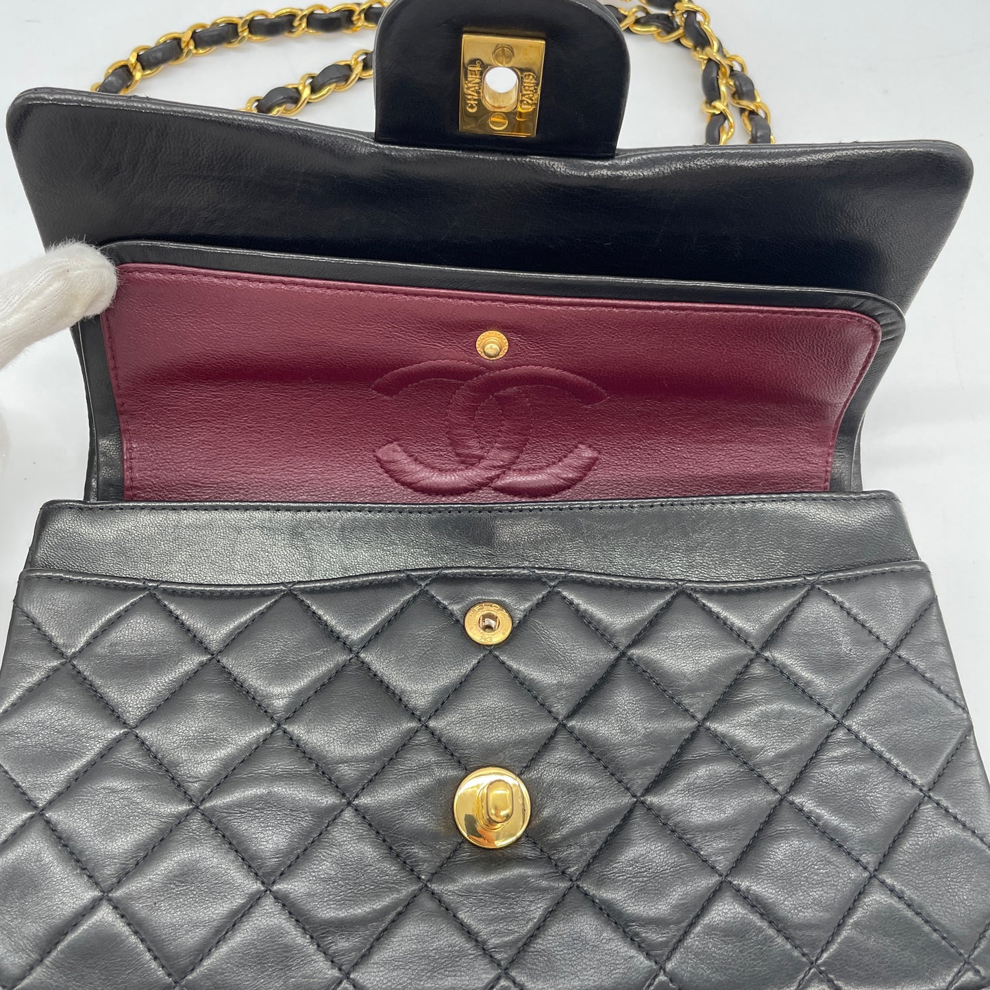 CHANEL Matelasse W Flap W Chain Lambskin