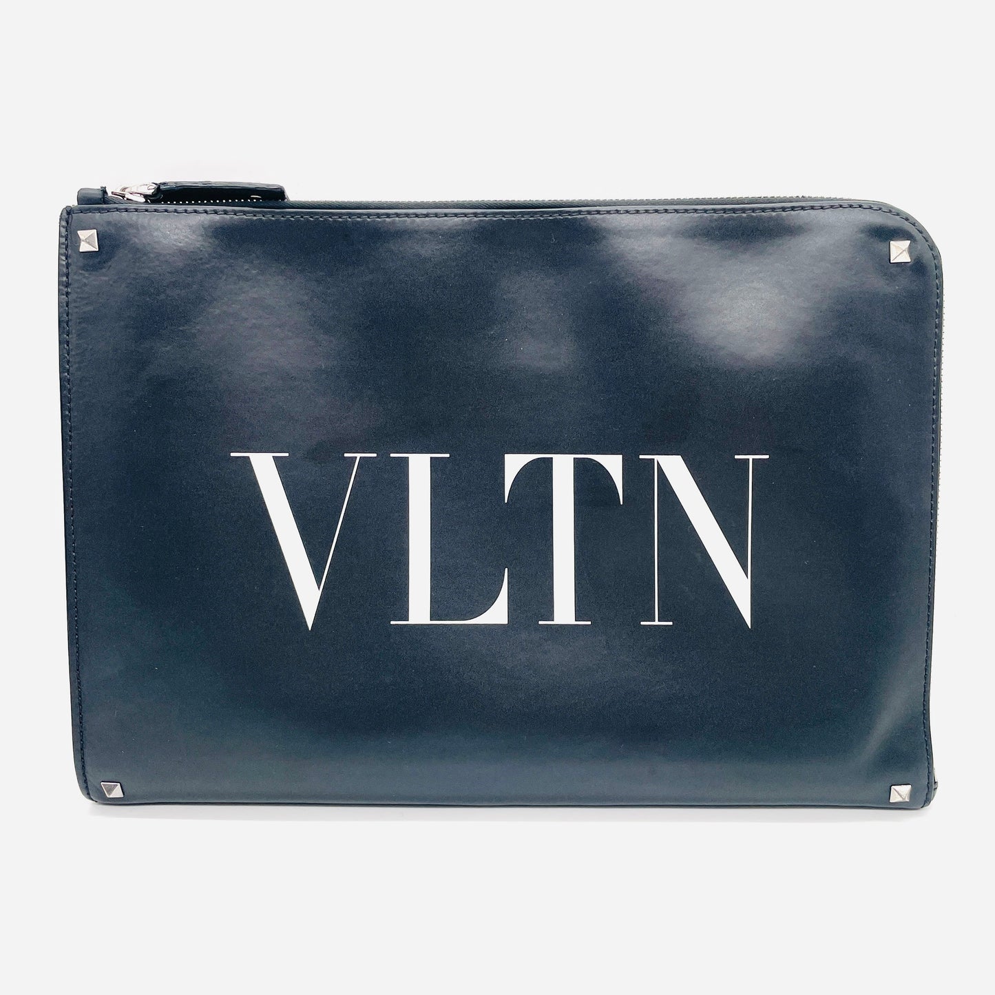 VALENTINO  Leather VLTN Clutch Bag