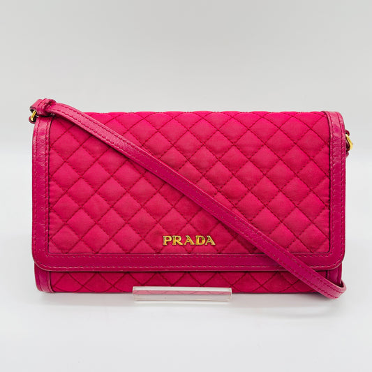 PRADA Quilted Shoulder Wallet