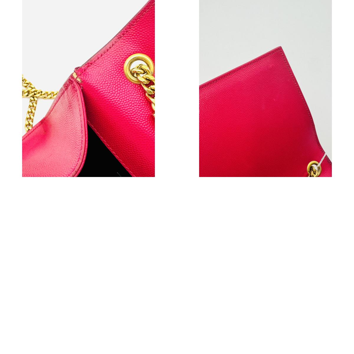 SAINT LAURENT Chain Shoulder Bag, Kate Shoulder Bag, Leather, Pink