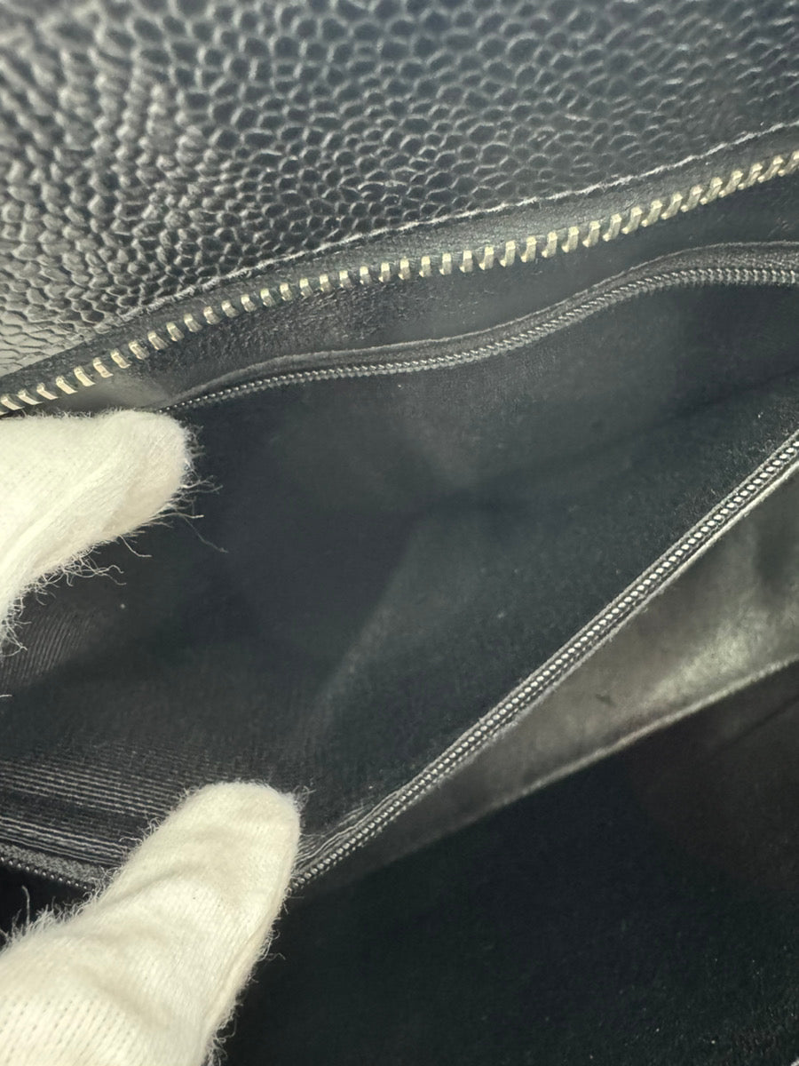 CHANEL Reissue Tote, Caviar Leather Shoulder Bag, Black Leather with Silver Hardware