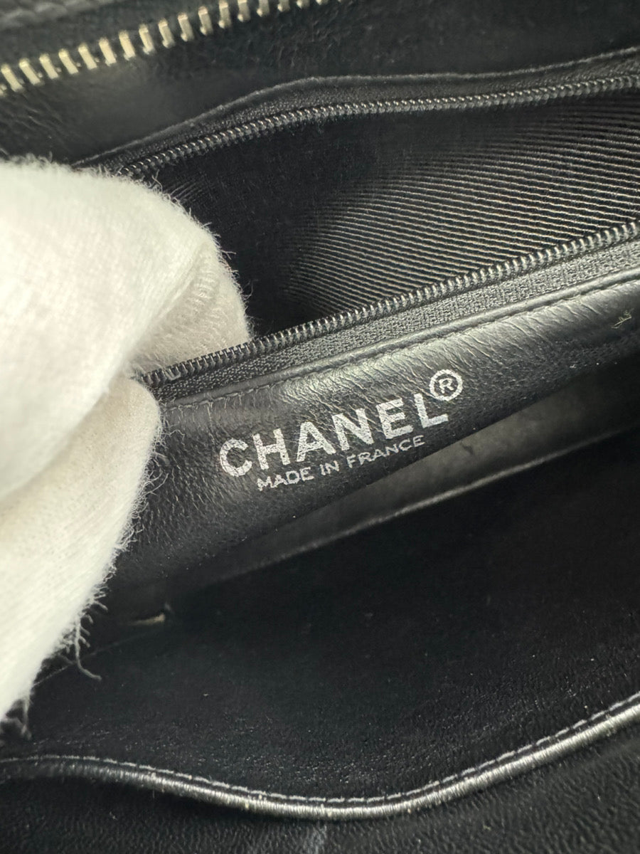 CHANEL Reissue Tote, Caviar Leather Shoulder Bag, Black Leather with Silver Hardware