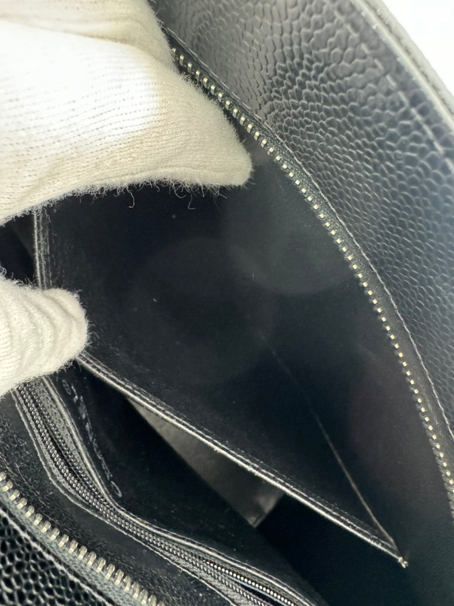 CHANEL Reissue Tote, Caviar Leather Shoulder Bag, Black Leather with Silver Hardware