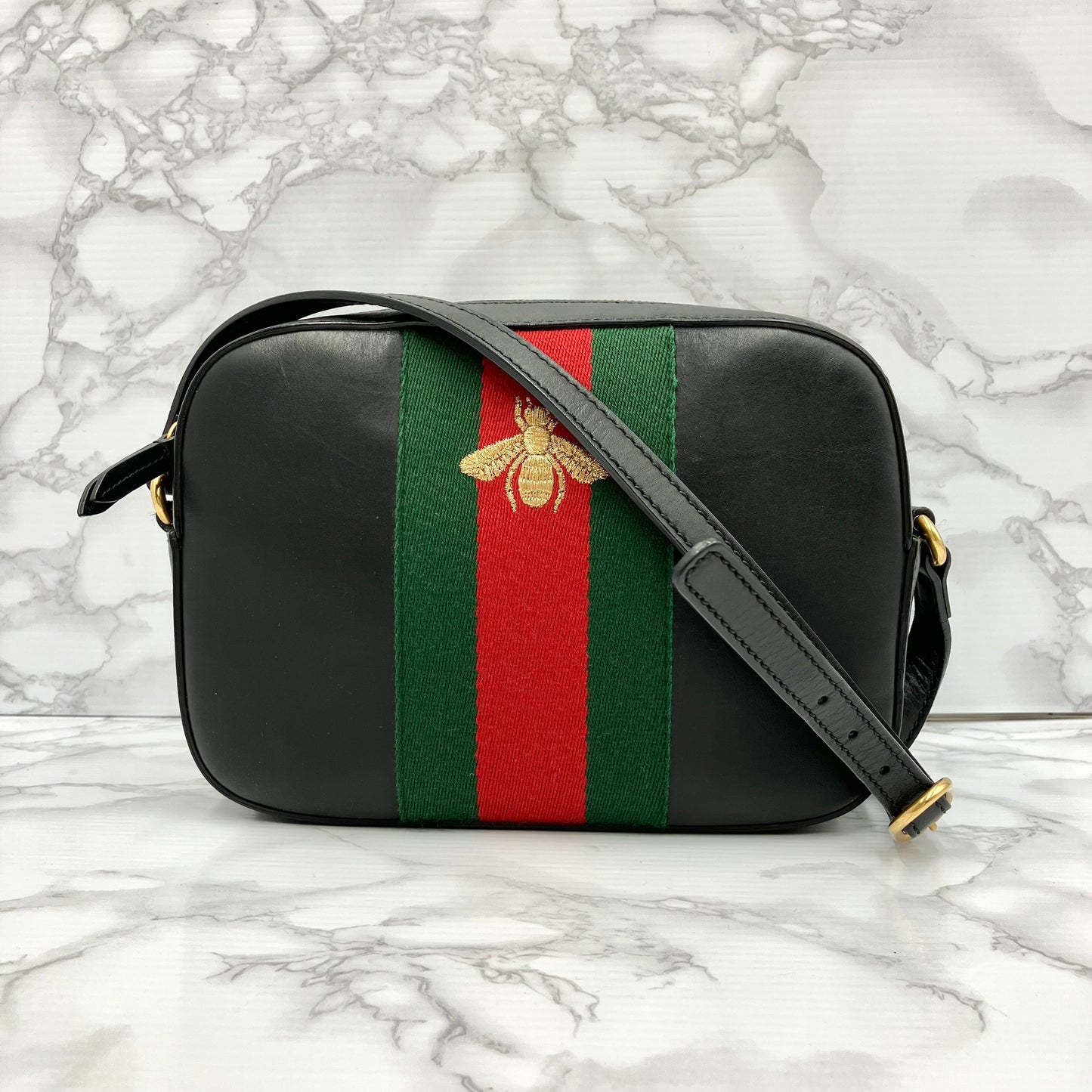 GUCCI Sherry Line Bee Shoulder Bag