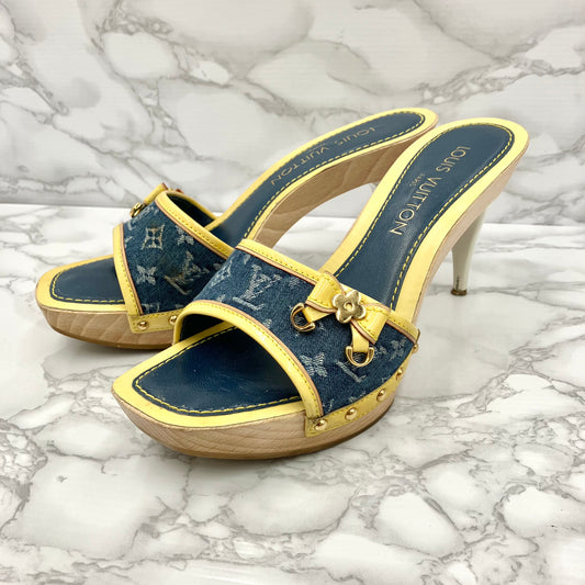 LOUIS VUITTON Denim Sandals 37